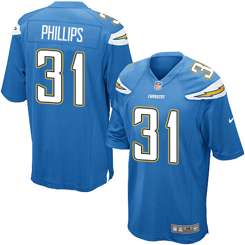 Men's Nike Los Angeles Chargers #31 Adrian Phillips Game Electric Blue Alternate NFL Jersey
