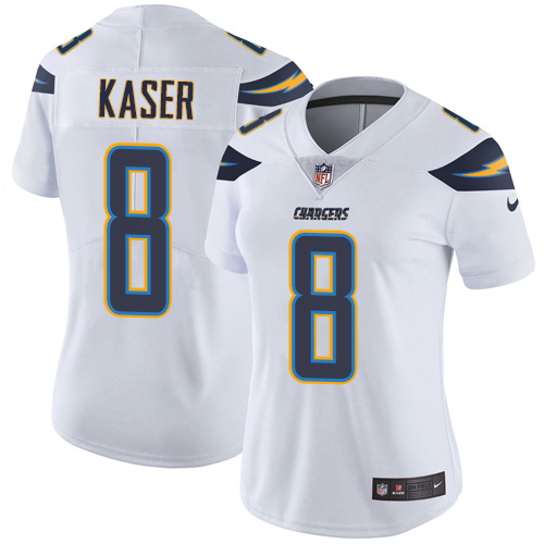 Women's Nike Los Angeles Chargers #8 Drew Kaser White Vapor Untouchable Elite Player NFL Jersey