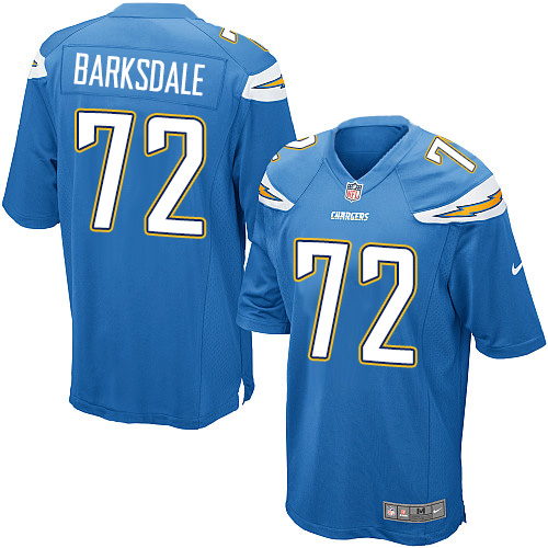 Men's Nike Los Angeles Chargers #72 Joe Barksdale Game Electric Blue Alternate NFL Jersey