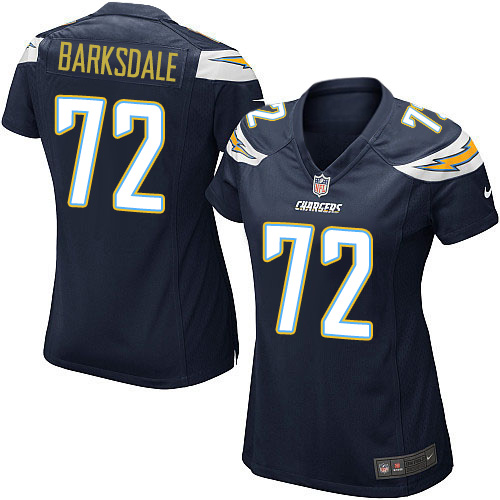 Women's Nike Los Angeles Chargers #72 Joe Barksdale Game Navy Blue Team Color NFL Jersey