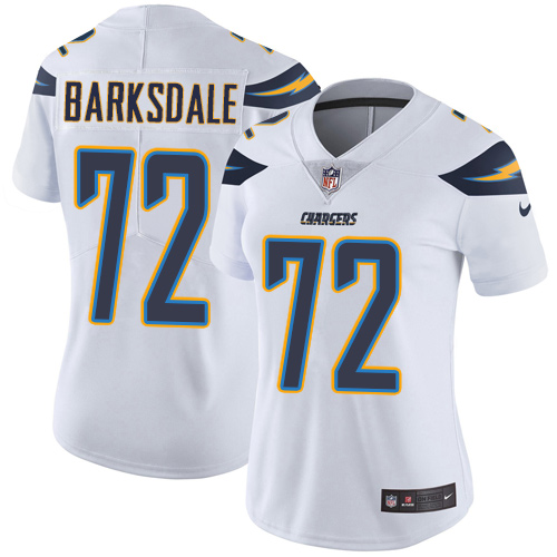 Women's Nike Los Angeles Chargers #72 Joe Barksdale White Vapor Untouchable Elite Player NFL Jersey