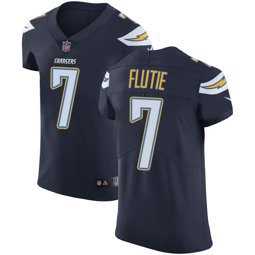 Men's Nike Los Angeles Chargers #7 Doug Flutie Elite Navy Blue Team Color NFL Jersey
