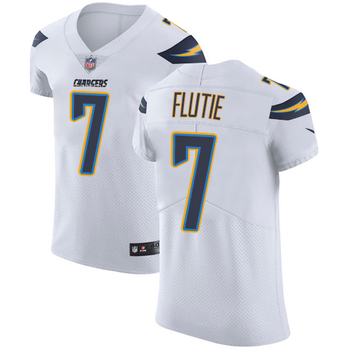 Men's Nike Los Angeles Chargers #7 Doug Flutie Elite White NFL Jersey