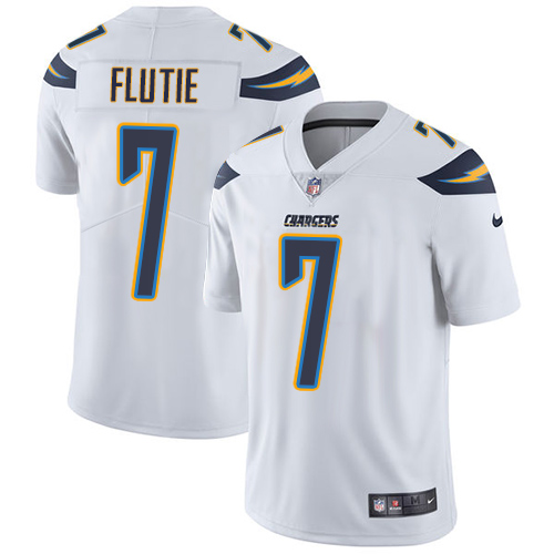 Men's Nike Los Angeles Chargers #7 Doug Flutie White Vapor Untouchable Limited Player NFL Jersey