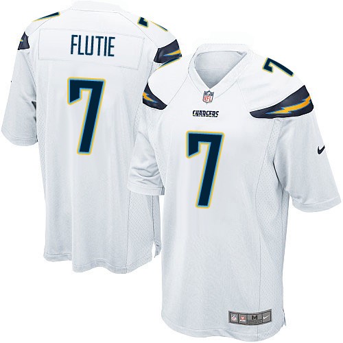 Men's Nike Los Angeles Chargers #7 Doug Flutie Game White NFL Jersey