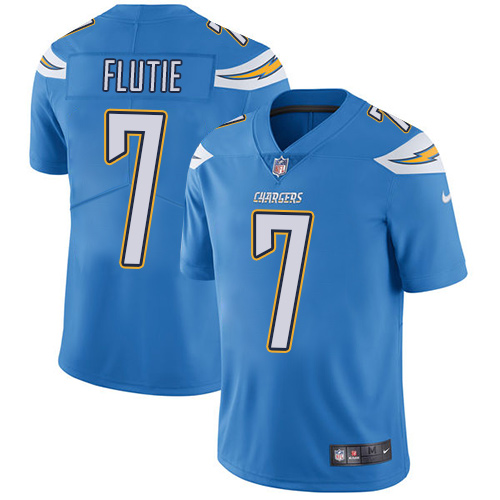 Men's Nike Los Angeles Chargers #7 Doug Flutie Electric Blue Alternate Vapor Untouchable Limited Player NFL Jersey
