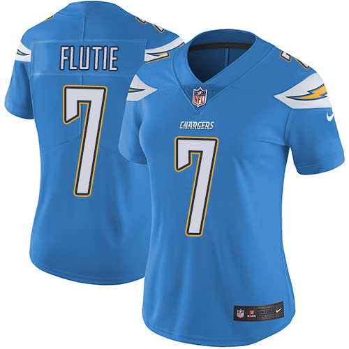 Women's Nike Los Angeles Chargers #7 Doug Flutie Electric Blue Alternate Vapor Untouchable Elite Player NFL Jersey