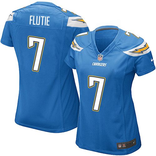 Women's Nike Los Angeles Chargers #7 Doug Flutie Game Electric Blue Alternate NFL Jersey