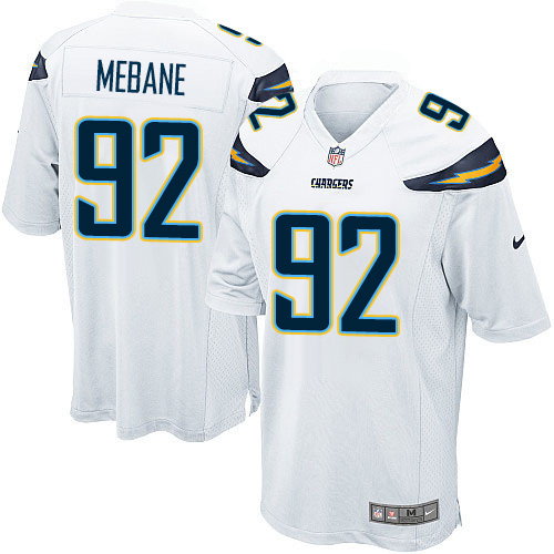 Men's Nike Los Angeles Chargers #92 Brandon Mebane Game White NFL Jersey