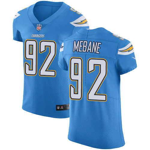 Men's Nike Los Angeles Chargers #92 Brandon Mebane Elite Electric Blue Alternate NFL Jersey