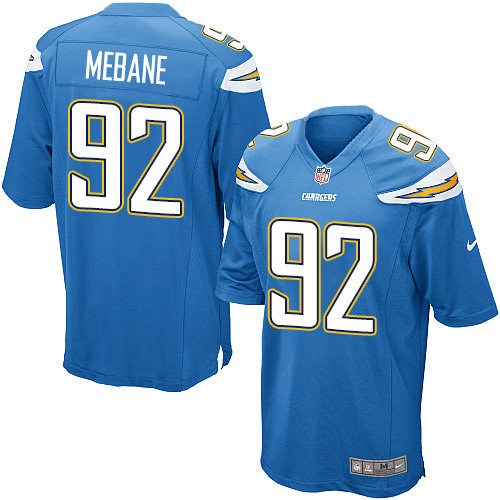 Men's Nike Los Angeles Chargers #92 Brandon Mebane Game Electric Blue Alternate NFL Jersey
