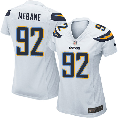 Women's Nike Los Angeles Chargers #92 Brandon Mebane Game White NFL Jersey