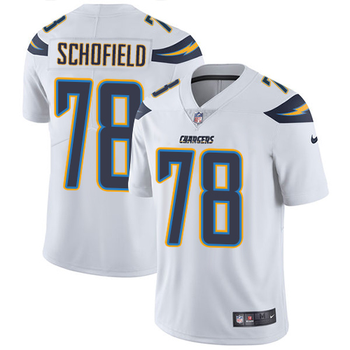 Men's Nike Los Angeles Chargers #78 Michael Schofield White Vapor Untouchable Limited Player NFL Jersey