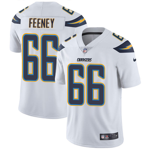 Men's Nike Los Angeles Chargers #66 Dan Feeney White Vapor Untouchable Limited Player NFL Jersey