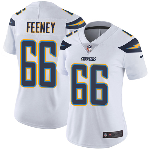 Women's Nike Los Angeles Chargers #66 Dan Feeney White Vapor Untouchable Elite Player NFL Jersey