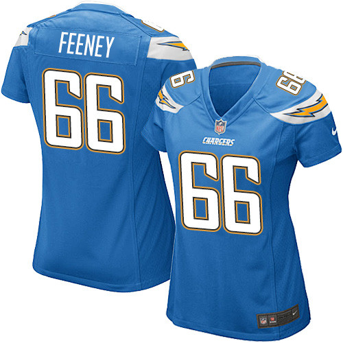 Women's Nike Los Angeles Chargers #66 Dan Feeney Game Electric Blue Alternate NFL Jersey