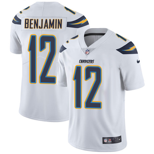 Men's Nike Los Angeles Chargers #12 Travis Benjamin White Vapor Untouchable Limited Player NFL Jersey