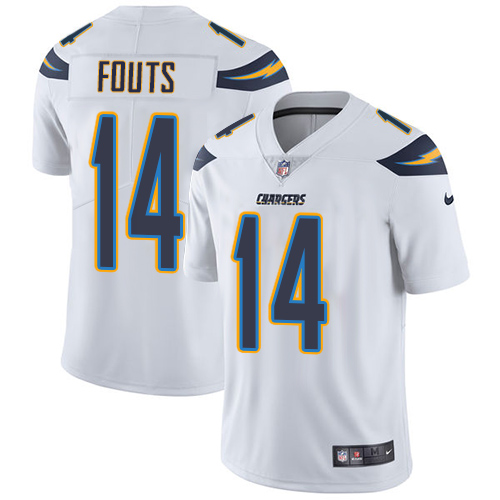 Men's Nike Los Angeles Chargers #14 Dan Fouts White Vapor Untouchable Limited Player NFL Jersey