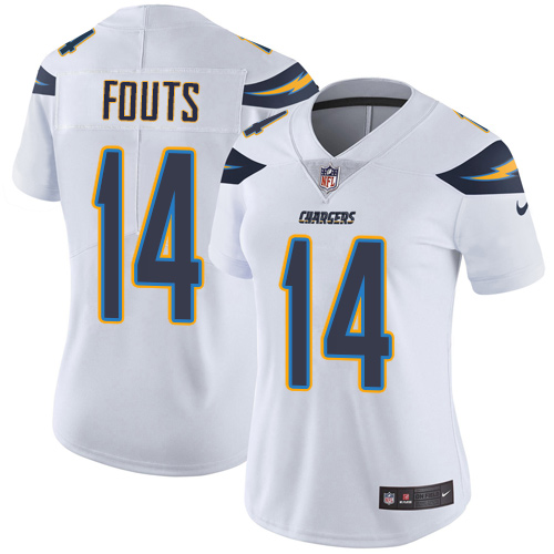 Women's Nike Los Angeles Chargers #14 Dan Fouts White Vapor Untouchable Limited Player NFL Jersey