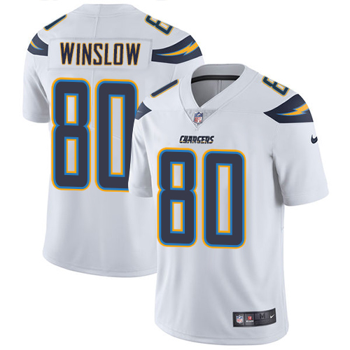 Men's Nike Los Angeles Chargers #80 Kellen Winslow White Vapor Untouchable Limited Player NFL Jersey