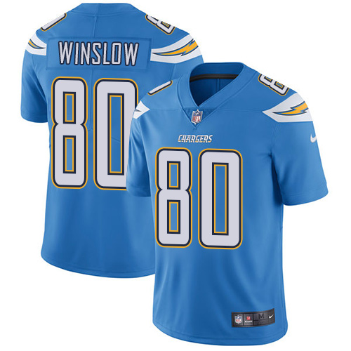 Men's Nike Los Angeles Chargers #80 Kellen Winslow Electric Blue Alternate Vapor Untouchable Limited Player NFL Jersey