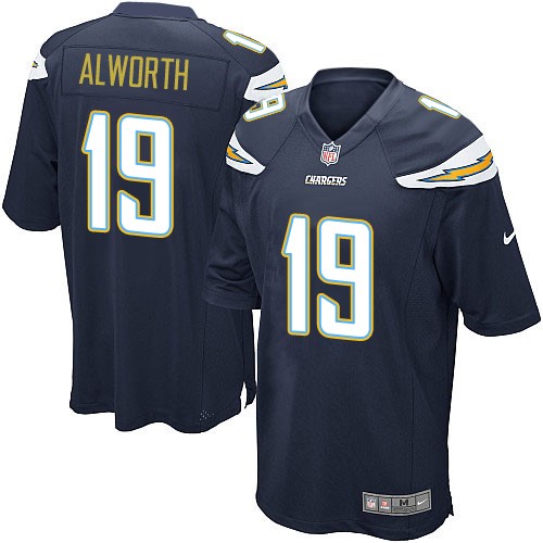Men's Nike Los Angeles Chargers #19 Lance Alworth Game Navy Blue Team Color NFL Jersey