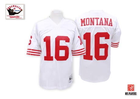 Mitchell and Ness San Francisco 49ers #16 Joe Montana Authentic White Throwback NFL Jersey