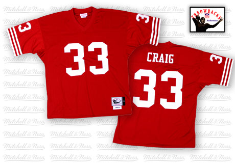 Mitchell and Ness San Francisco 49ers #33 Roger Craig Authentic Red Team Color Throwback NFL Jersey