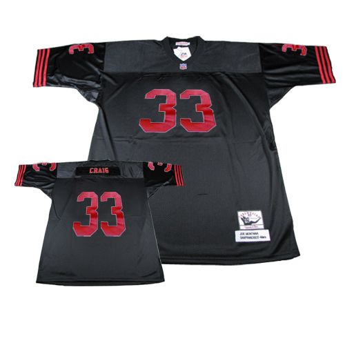 Mitchell And Ness San Francisco 49ers #33 Roger Craig Authentic Black Throwback NFL Jersey