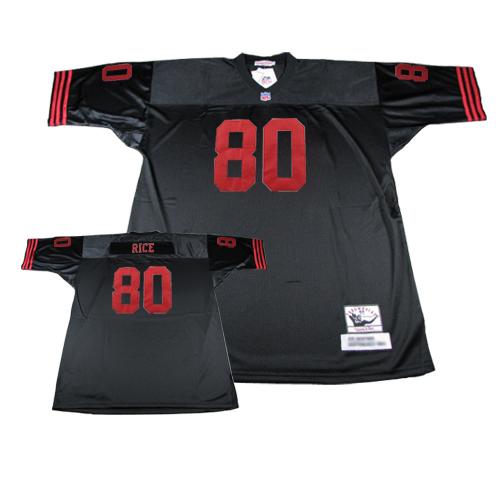Mitchell and Ness San Francisco 49ers #80 Jerry Rice Authentic Black Throwback NFL Jersey