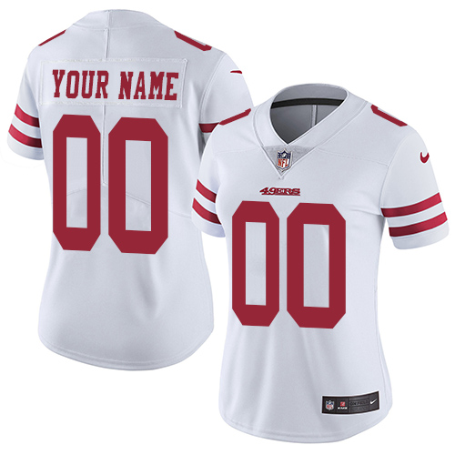 Women's Nike San Francisco 49ers Customized White Vapor Untouchable Custom Limited NFL Jersey