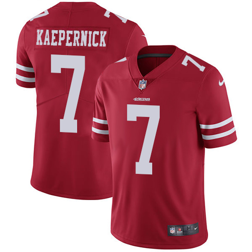 Men's Nike San Francisco 49ers #7 Colin Kaepernick Red Team Color Vapor Untouchable Limited Player NFL Jersey