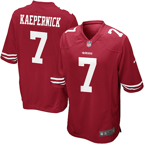 Men's Nike San Francisco 49ers #7 Colin Kaepernick Game Red Team Color NFL Jersey