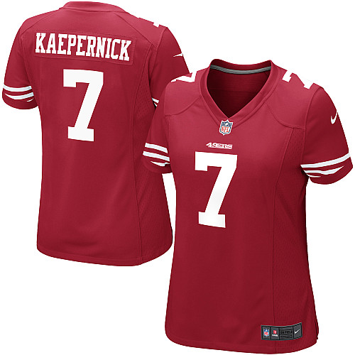 Women's Nike San Francisco 49ers #7 Colin Kaepernick Game Red Team Color NFL Jersey