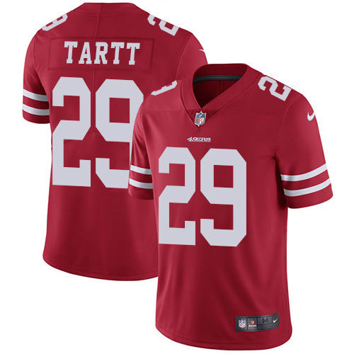 Men's Nike San Francisco 49ers #29 Jaquiski Tartt Red Team Color Vapor Untouchable Limited Player NFL Jersey
