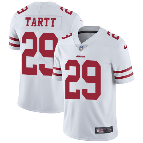 Men's Nike San Francisco 49ers #29 Jaquiski Tartt White Vapor Untouchable Limited Player NFL Jersey