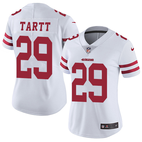 Women's Nike San Francisco 49ers #29 Jaquiski Tartt White Vapor Untouchable Elite Player NFL Jersey