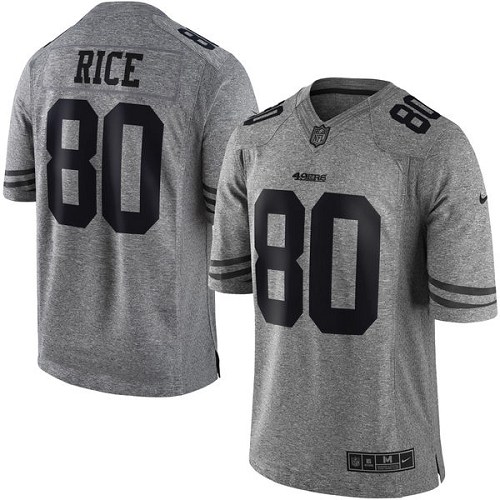 Men's Nike San Francisco 49ers #80 Jerry Rice Limited Gray Gridiron NFL Jersey