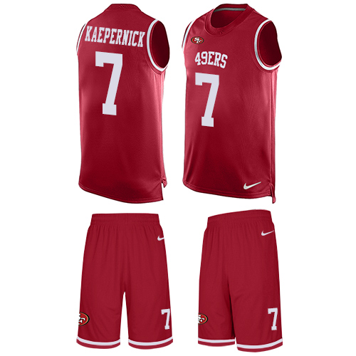 Men's Nike San Francisco 49ers #7 Colin Kaepernick Limited Red Tank Top Suit NFL Jersey