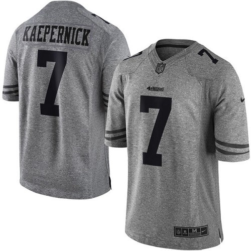 Men's Nike San Francisco 49ers #7 Colin Kaepernick Limited Gray Gridiron NFL Jersey