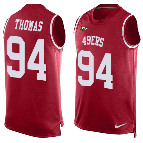 Men's Nike San Francisco 49ers #94 Solomon Thomas Limited Red Player Name & Number Tank Top NFL Jersey