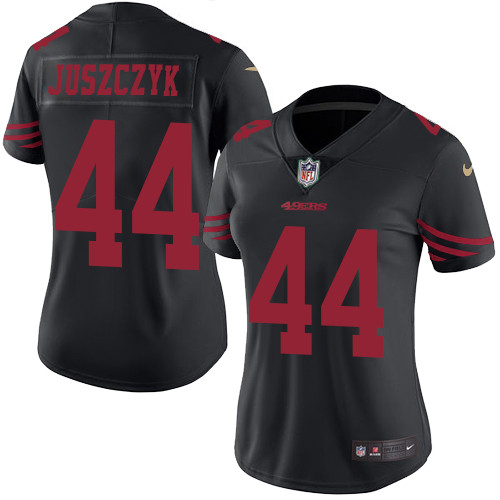 Women's Nike San Francisco 49ers #44 Kyle Juszczyk Limited Black Rush Vapor Untouchable NFL Jersey