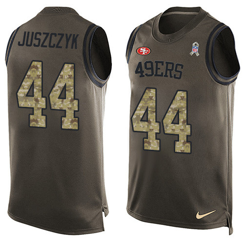 Men's Nike San Francisco 49ers #44 Kyle Juszczyk Limited Green Salute to Service Tank Top NFL Jersey