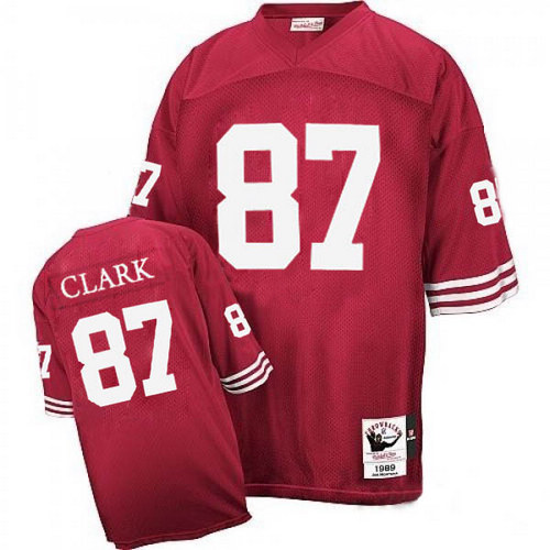 Mitchell and Ness San Francisco 49ers #87 Dwight Clark Authentic Red NFL Jersey