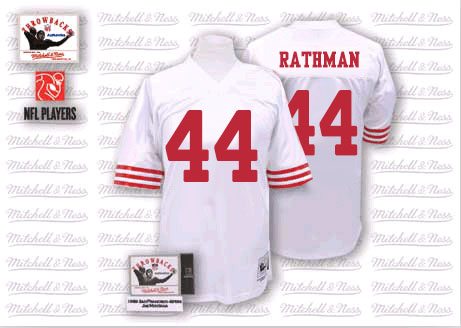 Mitchell and Ness San Francisco 49ers #44 Tom Rathman Authentic White NFL Jersey