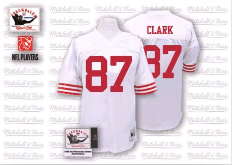 Mitchell and Ness San Francisco 49ers #87 Dwight Clark Authentic White NFL Jersey