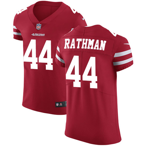 Men's Nike San Francisco 49ers #44 Tom Rathman Red Team Color Vapor Untouchable Elite Player NFL Jersey