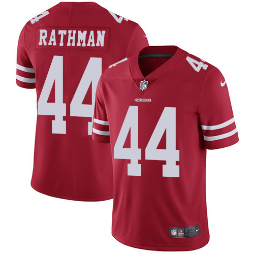 Men's Nike San Francisco 49ers #44 Tom Rathman Red Team Color Vapor Untouchable Limited Player NFL Jersey