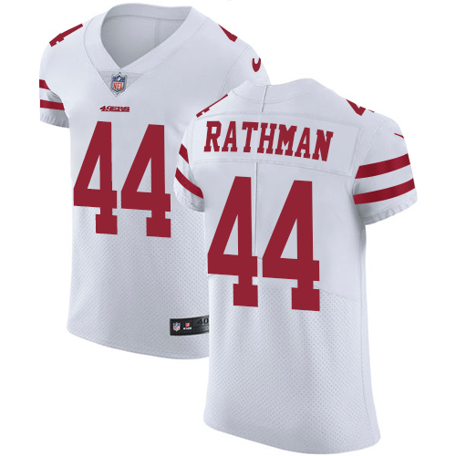 Men's Nike San Francisco 49ers #44 Tom Rathman White Vapor Untouchable Elite Player NFL Jersey