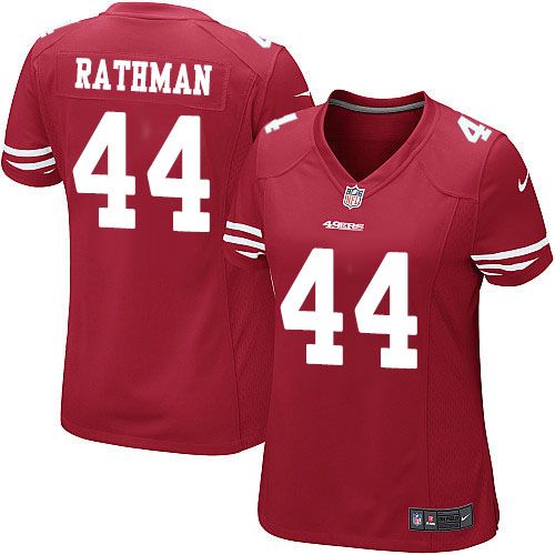 Women's Nike San Francisco 49ers #44 Tom Rathman Game Red Team Color NFL Jersey